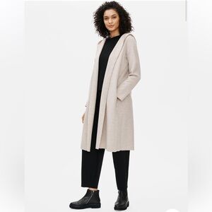 Eileen Fisher Lightweight Boiled Wool Hooded Jacket